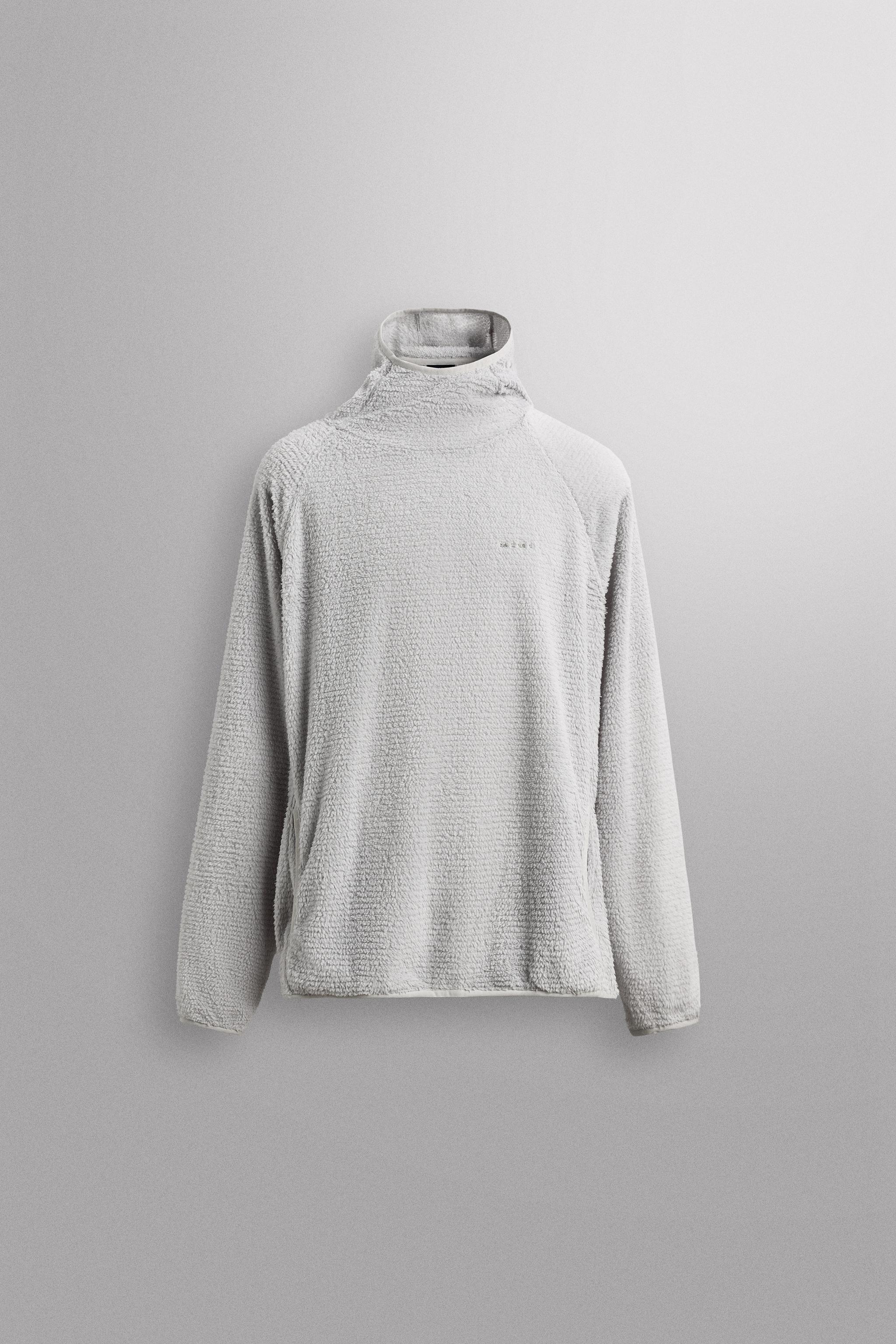 SWEAT POLAIRE TEXTURÉ À CAPUCHE